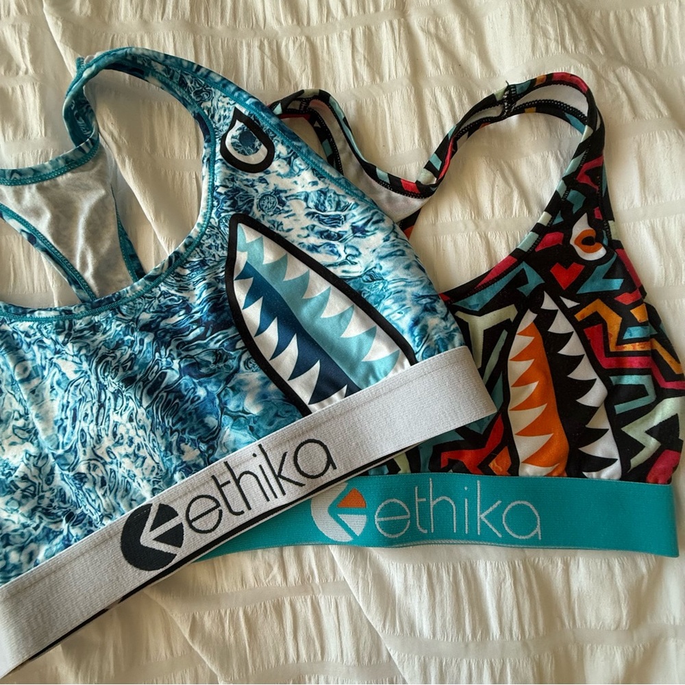 Ethika Women's Sports Bras - Ocean Blue and Vibrant Multicolor